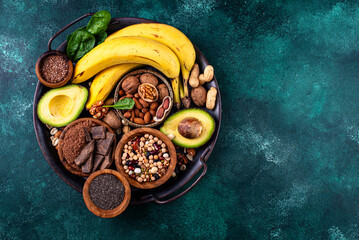 Products containing natural magnesium Mg