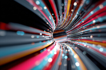 colorful wave tunnel symbolizing data 