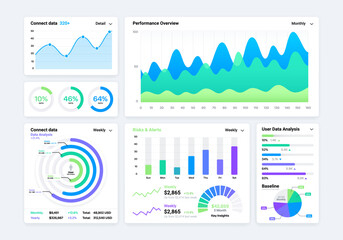 KPI Dashboard minimal templates analytics business element background