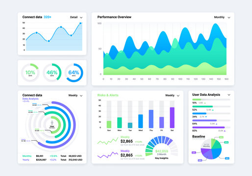 KPI Dashboard minimal templates analytics business element background