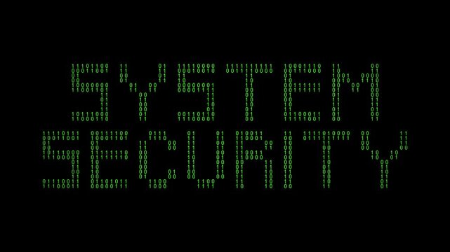 Message system security on digital binary code background