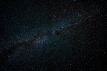 Milky Way in the starry sky above Lago di Braies in South Tyrol, Italy.