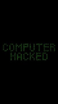Message computer hacked on digital binary code background