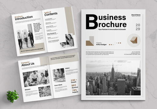 Corporate Business Brochure Template For Modern Strategy