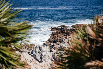Rocky Sicilian Coastline With Ocean Waves