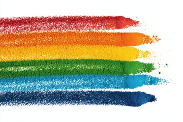 Colorful Rainbow Powder Streaks Art Design Abstract Background Vibrant on transparent background