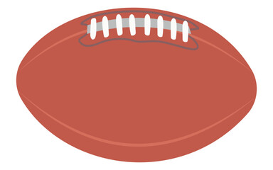 Classic Brown American Football with White Laces and Stripes on White Background
