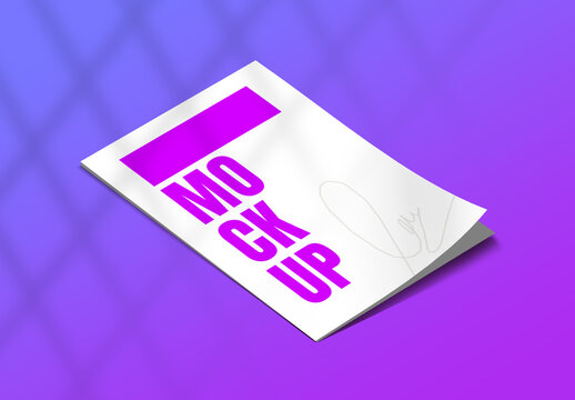 A4 Blank Paper Template Mockup Design