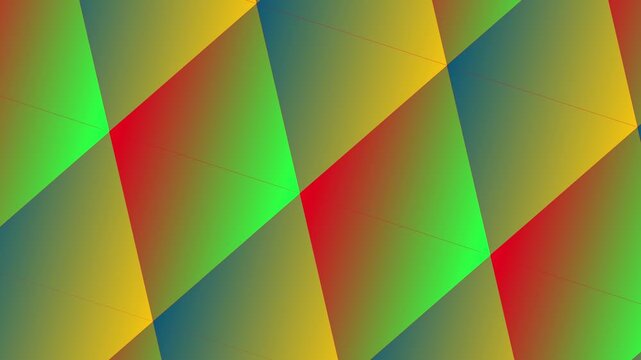geometric gradient repeating pattern of diagonal lines and shapes in various colors, creating a dynamic and colorful visual effect