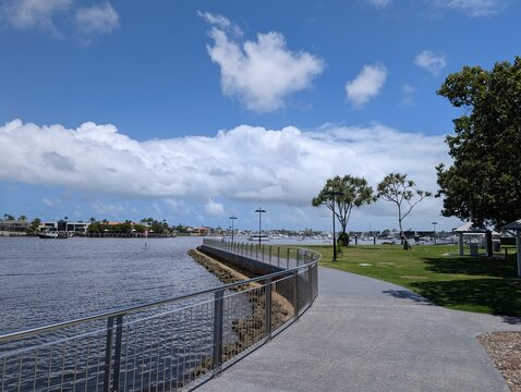 Waterfront walkway and marina, Mooloolaba, Sunshine Coast, Queensland, Australia