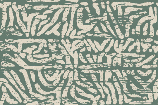 Abstract neutral lines seamless pattern in sage green. Geometric home decor. subtle Pastel beige aesthetic. Messy line pattern