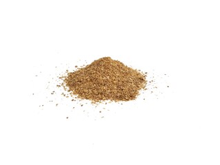 Pile of coriander powder isolated on white background 
