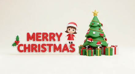 Naklejka premium merry christmas card with santa claus