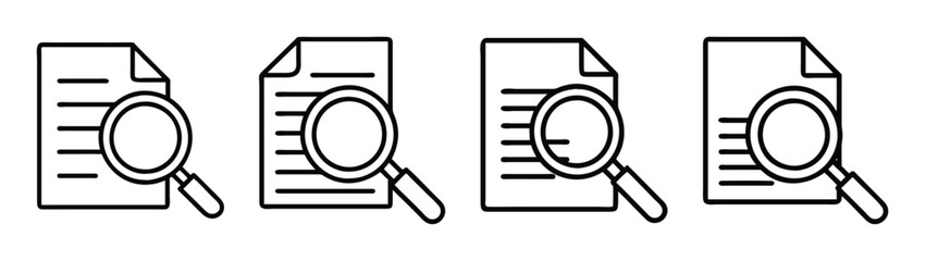 Document search find magnifying glass icon vector illustration for web and graphic design