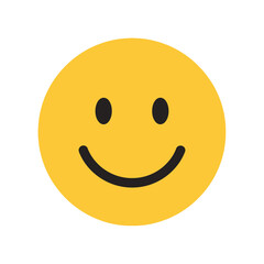 Fototapeta premium Yellow smiley face icon representing happiness and positivity