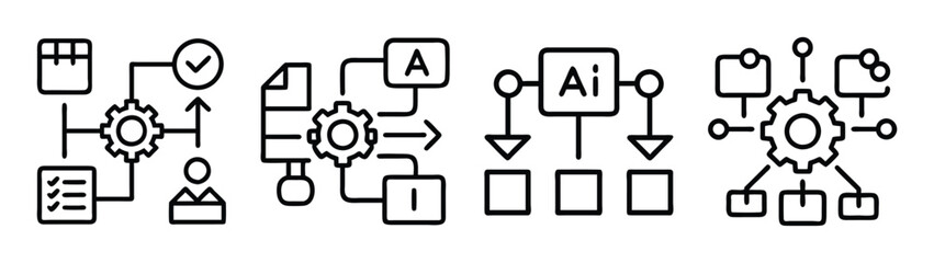 Illustrative diagram of ai automation process workflow with machine learning integration system