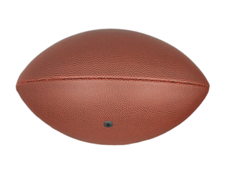 Leather American football ball isolated on transparent background. PNG File.