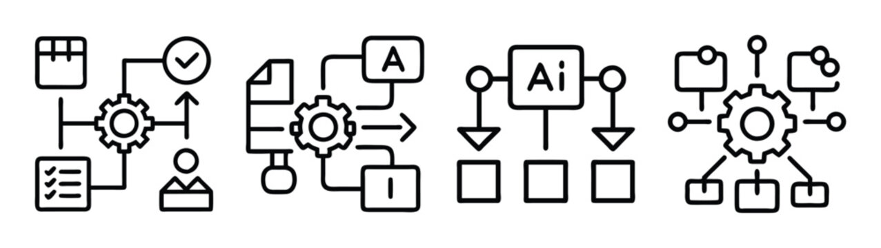 Illustrative diagram of ai automation process workflow with machine learning integration system