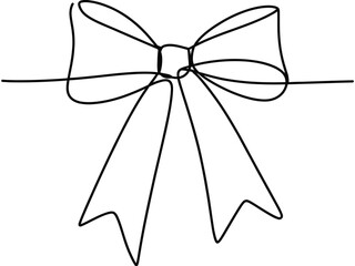 A single black line draws a ribbon bow on a white background.