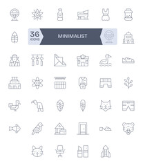 40 Thin Line Pixel Optimized Vector Icons for Minimalist Graphics