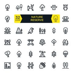 Nature Reserve including 32 64x64 Bold Line Vector Illustrations