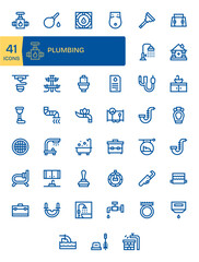 Fototapeta premium 41 128x128 Editable Vector Icons for Plumbing in Bold Line Theme