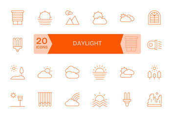 24 128x128 Thin Line Vector Icons optimized for Daylight Editable display