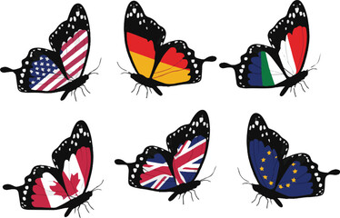 american flag butterflies