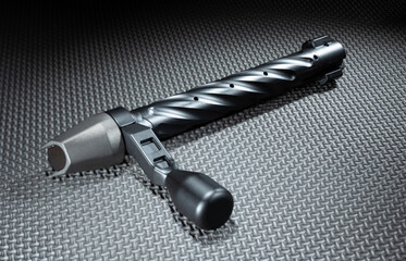 Fluted rifle bolt removed and seen from the handle side