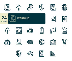 Warning Modern Vector Collection with 24 Bold Line High Resolution Editable Icons