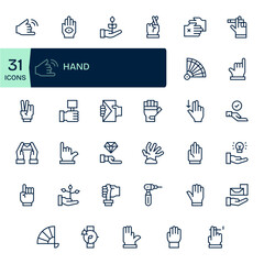 35 64x64 Regular Line Editable Vector Icons for Hand Projects