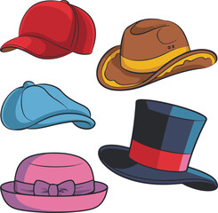 vector set of hats