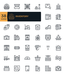 42 64x64 Regular Line Vector Icons optimized for Inventory PIXEL Perfect display