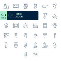 32 256x256 Vector Icons for Home Decor with Pixel Optimized Thin Line clarity