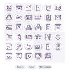 Folder Vector Icon Repository containing 35 Regular Line 128x128 Detail Enhanced graphics
