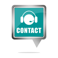 Contact sign icon. Headset symbol emblem. Customer support illustration. Vector call center design.