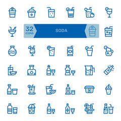32 Bold Line Pixel Optimized 64x64 Vector Icons from Soda Suite