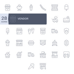 Vendor Digital Vector Pack containing 32 Display Perfect Thin Line 256x256 Icons