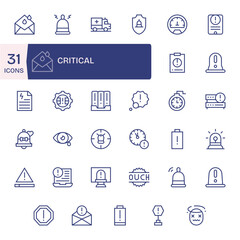 35 Regular Line Detail Enhanced Vector Icons crafted for Critical 128x128 applications