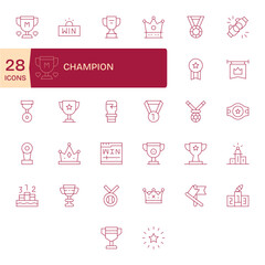 32 64x64 Vector Icons for Champion in Pixel Optimized Thin Line Format