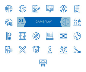 25 Regular Line Vector Icons for Gameplay in crisp 64x64 Grid Fitted resolution