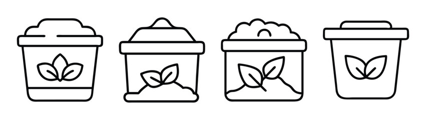 Illustration of herbal tea containers with leaf designs for organic product packaging concept