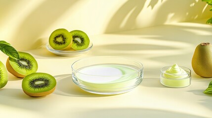 Elegant glassware showcased on soft yellow countertop