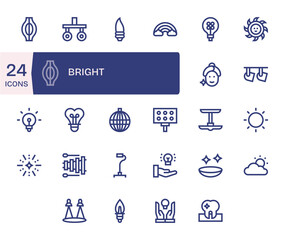 Bright Vector Icon Arsenal with 24 64x64 Bold Line Pixel Aligned designs