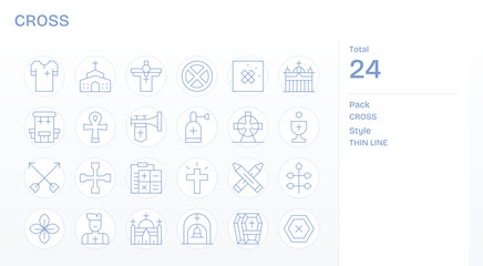 24 64x64 Thin Line Display Perfect Vector Icons for Cross Projects