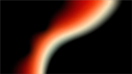 Vibrant orange teal white psychedelic grainy gradient color flow wave on black background, music cover dance party poster design