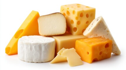 A variety of cheeses are beautifully arranged, featuring different textures and colors. The selection invites anyone to explore delightful flavors perfect for a gathering or special occasion