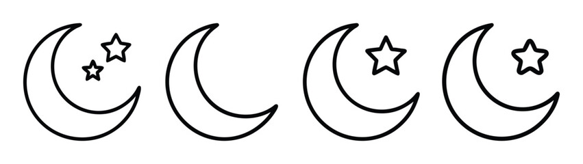 Obraz premium Moon stars crescent night sky celestial astronomy astrology space drawing vector art design