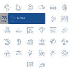 32 Menu Grid Fitted Vector Icons in Retina Ready Thin Line Aesthetic