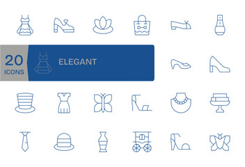 20 Retina Ready Detail Enhanced Vector Icons for Elegant in Thin Line Theme